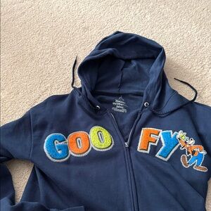 Disney Goofy Navy Hoodie with Colorful Appliqué
